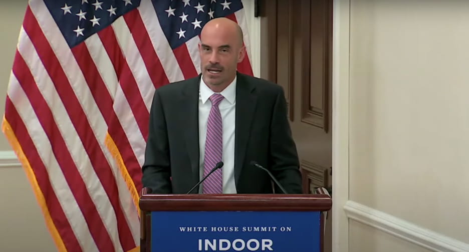 Joseph Allen speaking at the White House Summit on Indoor Air Quality