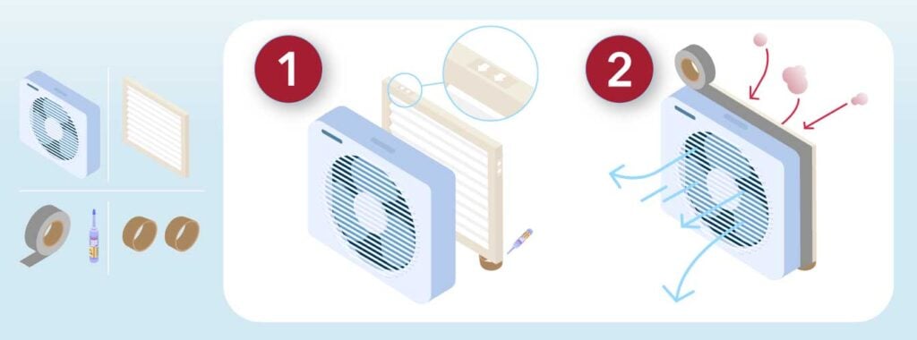 A diagram showing the parts and assembly for a parallel filter