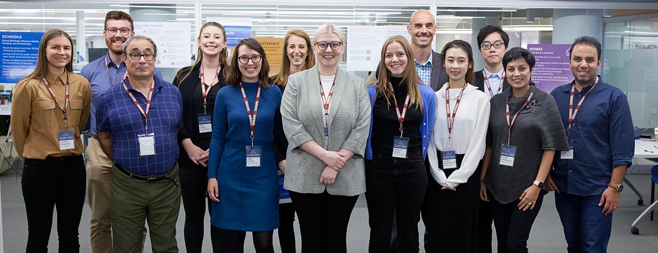 A group of students and researchers in the Healthy Buildings program